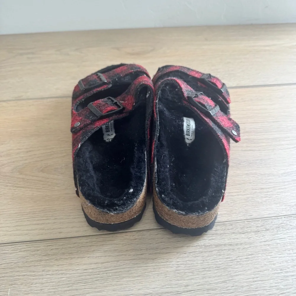 Birkenstock Sherling Checkered Sandals Size 40 - Picture 5 of 6